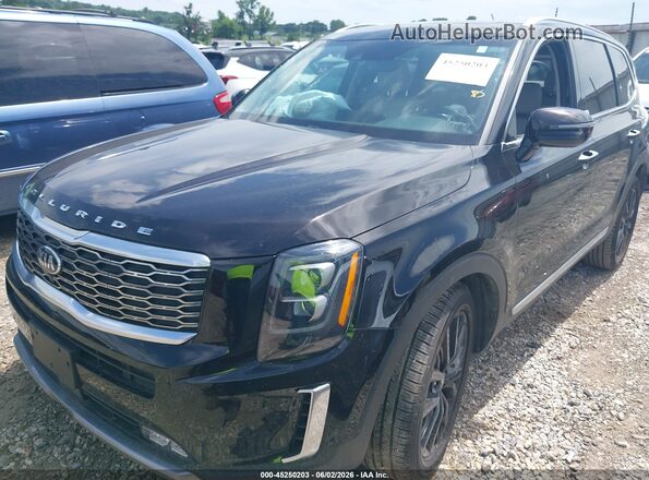 5XYP54HC8MG131716 2021 KIA TELLURIDE Black წინა მარცხენა ხედი სამი მეოთხედიდან