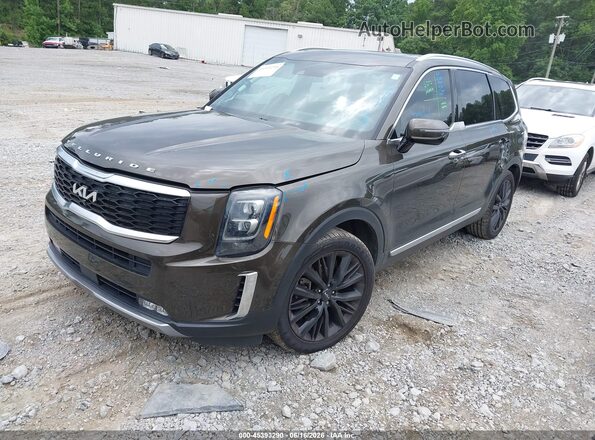 5XYP54HCXNG202173 2022 KIA TELLURIDE Black Առջևի ձախ երեք քառորդ տեսարան