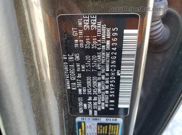 5XYP5DHC3NG243695 2022 KIA TELLURIDE Коричневый 