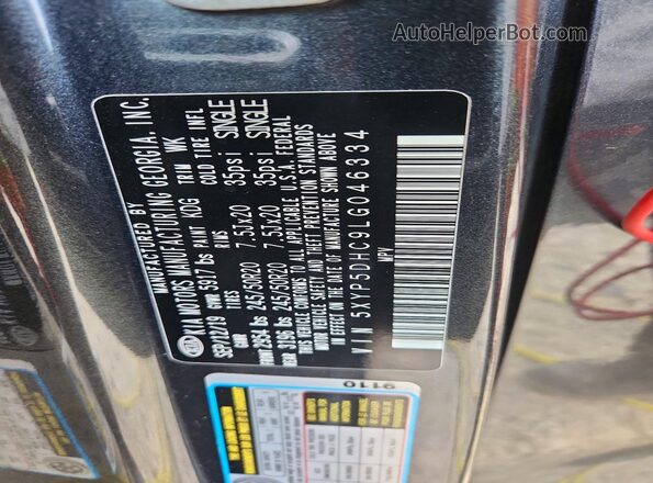 5XYP5DHC9LG046334 2020 KIA TELLURIDE Gray Вид підкапотного простору