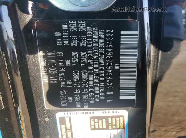 5XYP64GC3RG464332 2024 KIA TELLURIDE Black Սալոնի 360 աստիճան տեսք