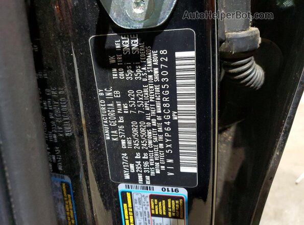 5XYP64GC8RG530728 2024 KIA TELLURIDE Черный 