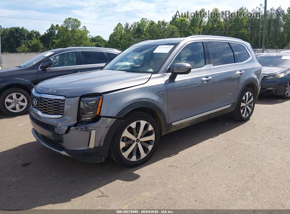 5XYP64HC5MG192924 2021 KIA TELLURIDE Gray Առջևի ձախ երեք քառորդ տեսարան