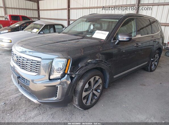 5XYP64HC7LG081290 2020 KIA TELLURIDE Black წინა მარცხენა ხედი სამი მეოთხედიდან