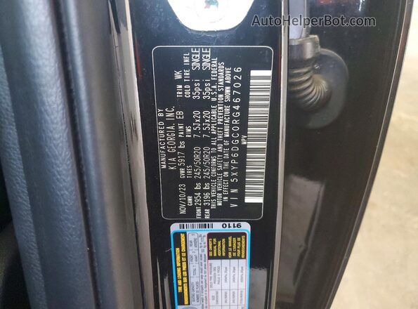 5XYP6DGC0RG467026 2024 KIA TELLURIDE Black VIN կոդի պիտակի տեսք