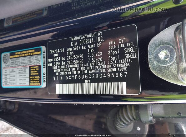 5XYP6DGC2RG495667 2024 KIA TELLURIDE Black Вид підкапотного простору