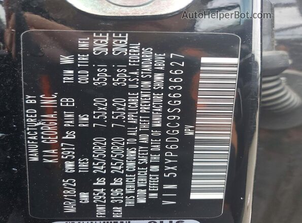5XYP6DGC9SG636627 2025 KIA TELLURIDE Черный 