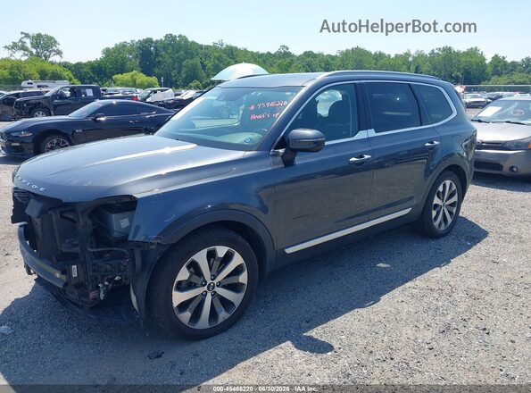5XYP6DHC7LG035443 2020 KIA TELLURIDE Gray Vista tres cuartos delantera izquierda
