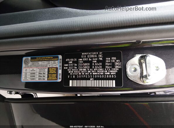 5XYPE5S10VG028885 2027 KIA TELLURIDE Black Widok komory silnika