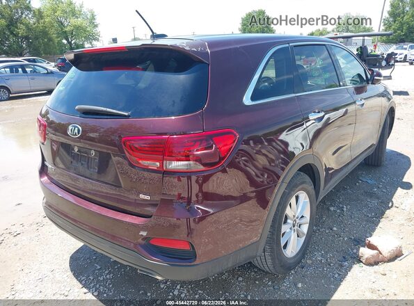 5XYPG4A37KG503595 2019 KIA SORENTO Бордовый Задняя правая четверть