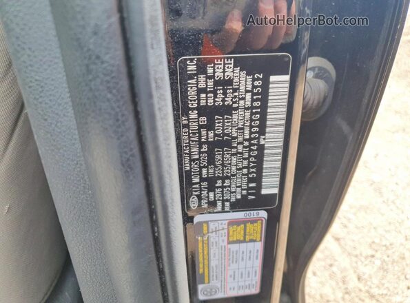 5XYPG4A39GG181582 2016 KIA SORENTO Black Engine compartment view