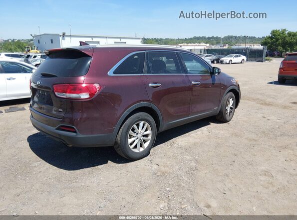 5XYPGDA30HG280762 2017 KIA SORENTO Burgundy Trasero derecho