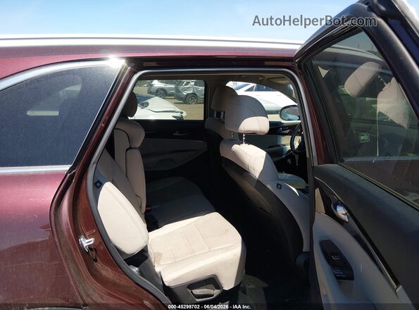 5XYPGDA30HG280762 2017 KIA SORENTO Burgundy Vista de la etiqueta del VIN