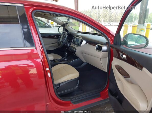 5XYPGDA52HG191373 2017 KIA SORENTO Red Вид салону спереду