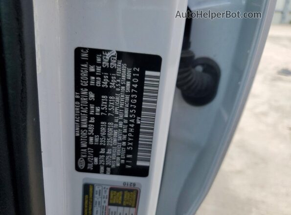 5XYPH4A55JG374012 2018 KIA SORENTO White 360 interior view