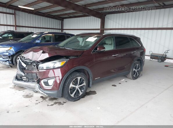 5XYPHDA51HG322211 2017 KIA SORENTO Burgundy Przód lewy
