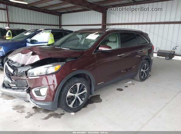 5XYPHDA51HG322211 2017 KIA SORENTO Burgundy Tył prawy