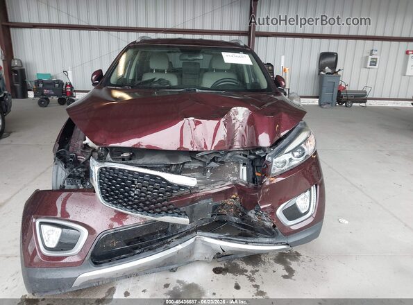 5XYPHDA51HG322211 2017 KIA SORENTO Burgundy Widok wnętrza z tyłu