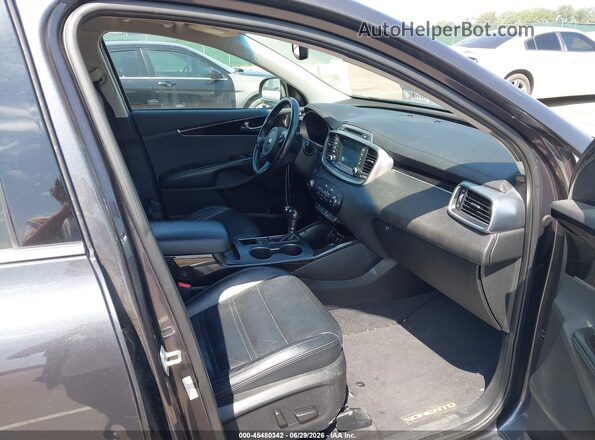 5XYPHDA54JG411440 2018 KIA SORENTO Gray წინა სალონის ხედი