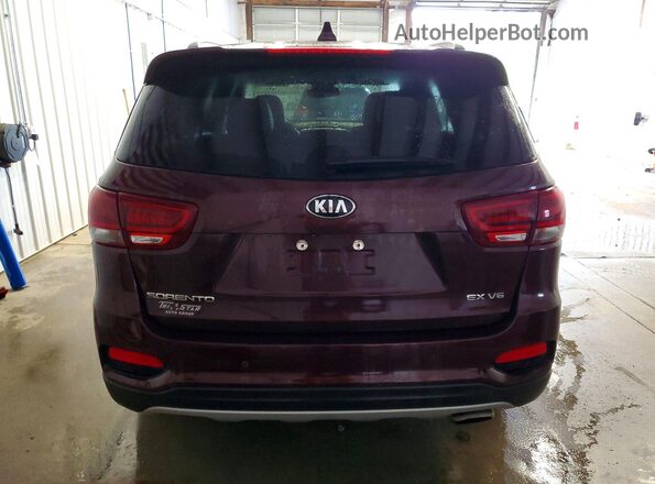5XYPHDA58KG455832 2019 KIA SORENTO Maroon Rear view