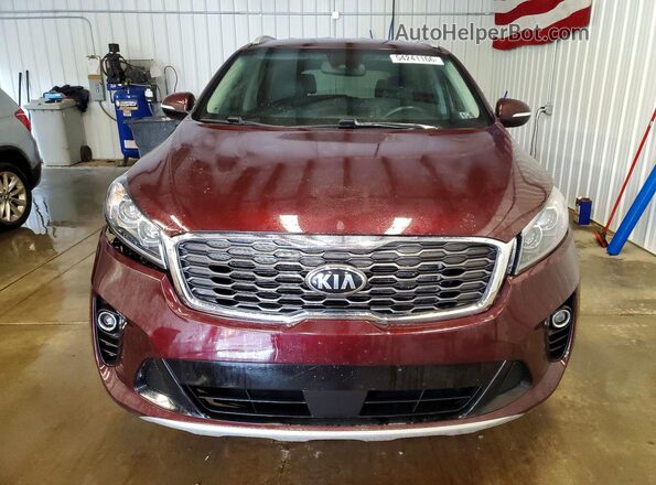 5XYPHDA58KG455832 2019 KIA SORENTO Maroon Front view