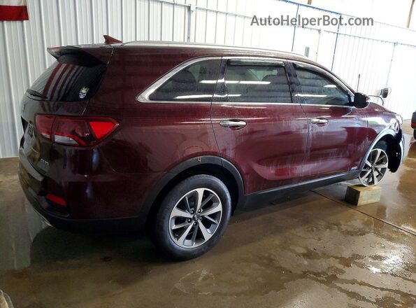 5XYPHDA58KG455832 2019 KIA SORENTO Maroon Rear right