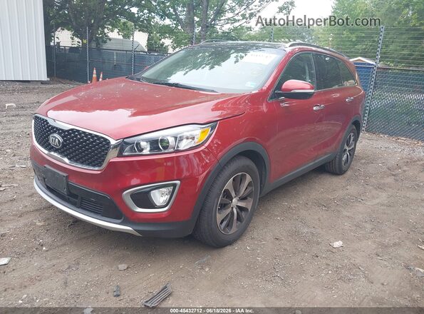 5XYPHDA59HG233616 2017 KIA SORENTO Red წინა მარცხენა ხედი სამი მეოთხედიდან