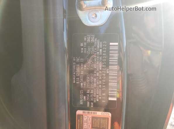 5XYRG4JC8SG384223 2025 KIA SORENTO Black VIN կոդի պիտակի տեսք