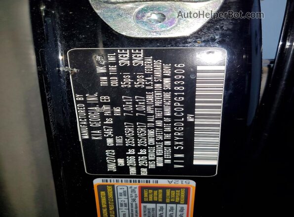 5XYRGDLC0PG183906 2023 KIA SORENTO Black Vista interior de 360 grados