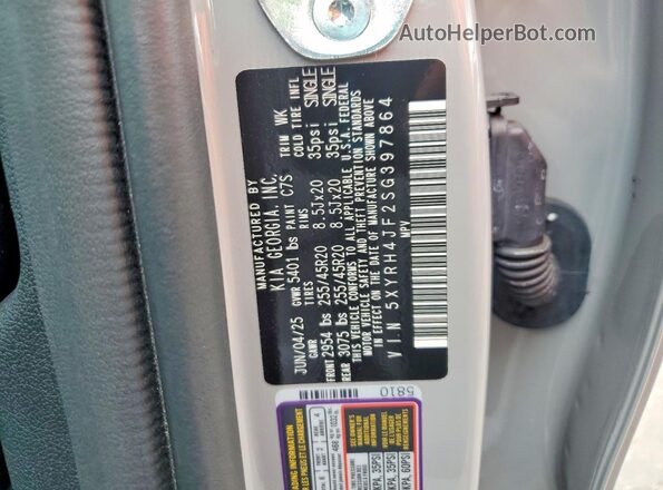 5XYRH4JF2SG397864 2025 KIA SORENTO Gray 