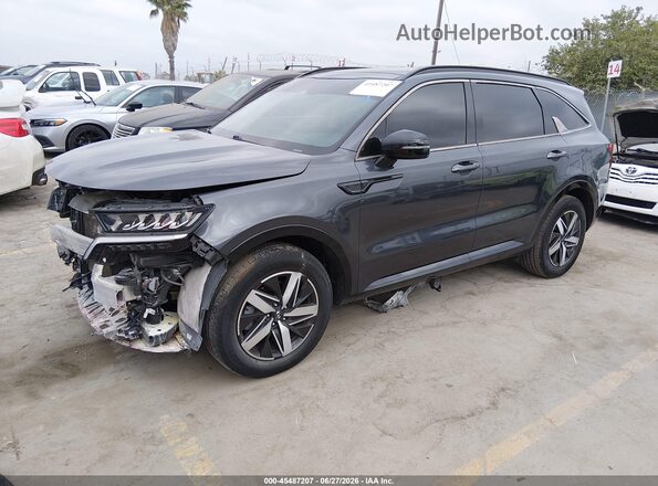 5XYRH4LF4MG037155 2021 KIA SORENTO Gray წინა მარცხენა ხედი სამი მეოთხედიდან