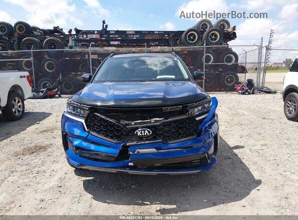5XYRHDLF0MG025567 2021 KIA SORENTO Blue Вид панелі приладів