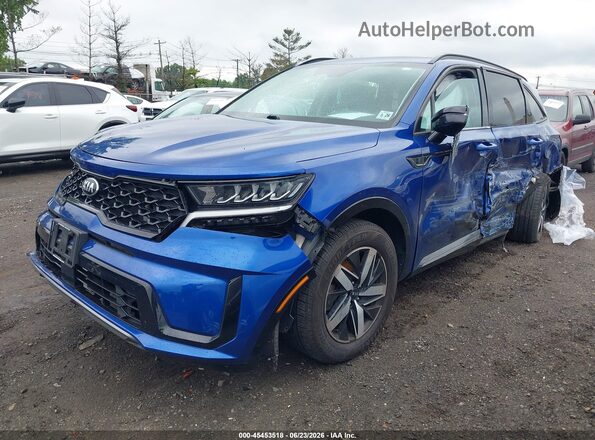 5XYRHDLFXMG013426 2021 KIA SORENTO Blue Vista tres cuartos delantera izquierda