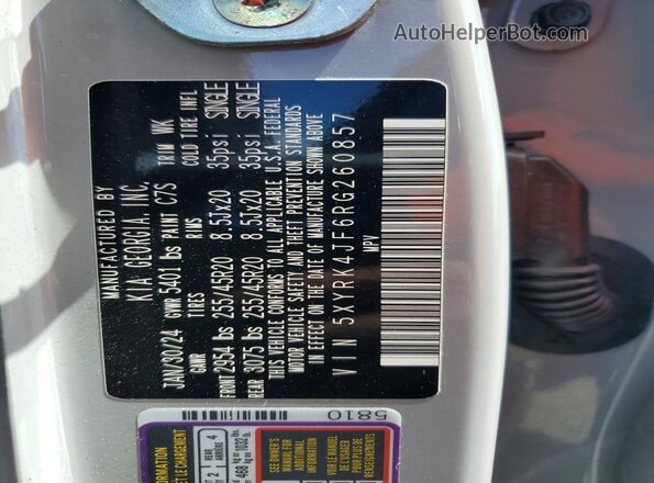 5XYRK4JF6RG260857 2024 KIA SORENTO Gray 
