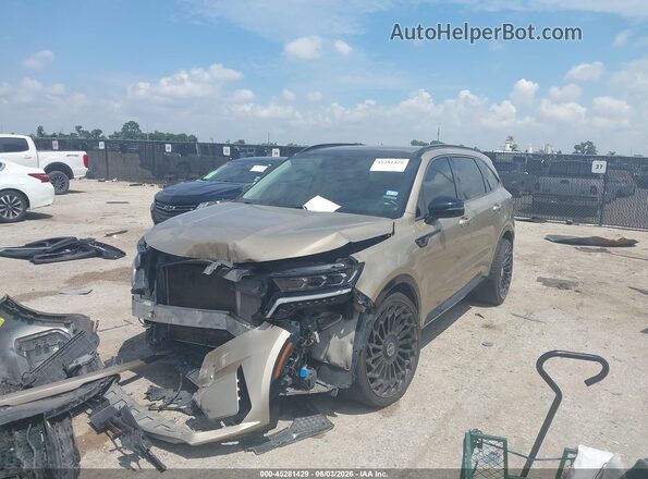 5XYRK4LF7MG067672 2021 KIA SORENTO Tan Առջևի ձախ երեք քառորդ տեսարան