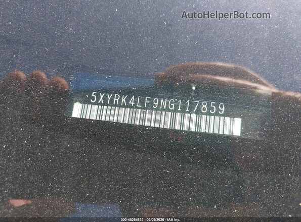 5XYRK4LF9NG117859 2022 KIA SORENTO White 