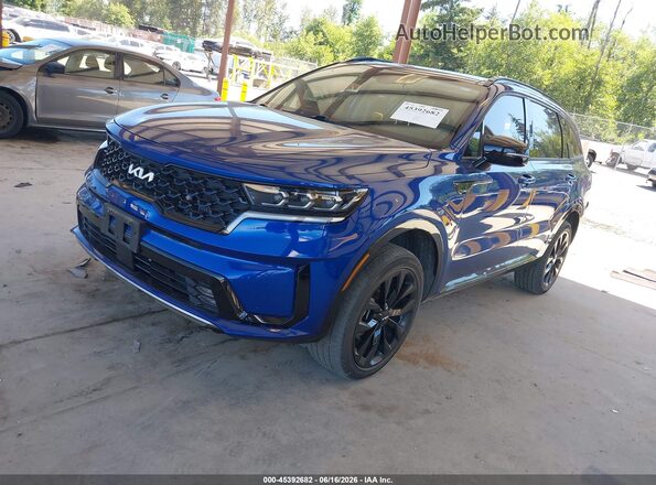 5XYRKDLF4NG130714 2022 KIA SORENTO Blue წინა მარცხენა ხედი სამი მეოთხედიდან
