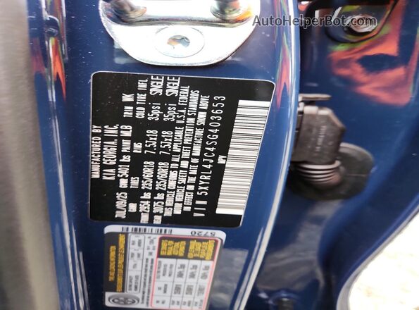 5XYRL4JC4SG403653 2025 KIA SORENTO Blue Вид наклейки з VIN-кодом