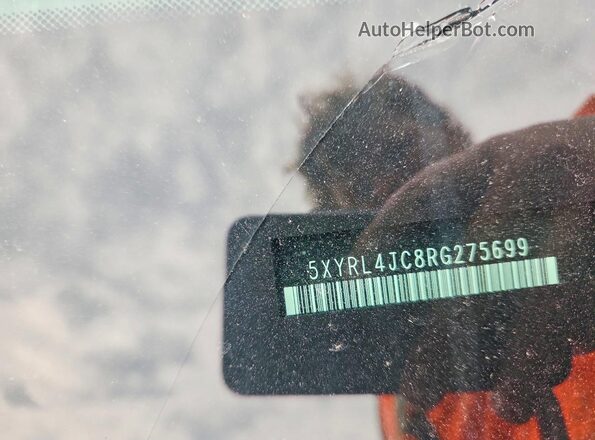 5XYRL4JC8RG275699 2024 KIA SORENTO Black Vista de la etiqueta del VIN