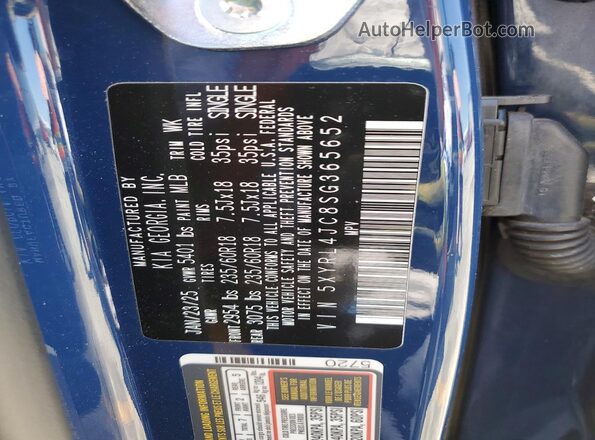 5XYRL4JC8SG365652 2025 KIA SORENTO Blue Панорамний вид салону 360°