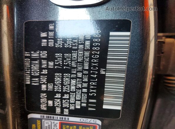5XYRL4JCXRG289880 2024 KIA SORENTO Gray 