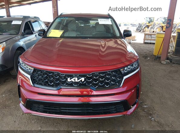 5XYRL4LC9PG191384 2023 KIA SORENTO Red Առջևի վահանակի տեսք