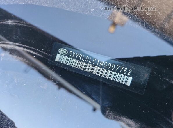5XYRLDLC1MG007762 2021 KIA SORENTO Charcoal VIN sticker view
