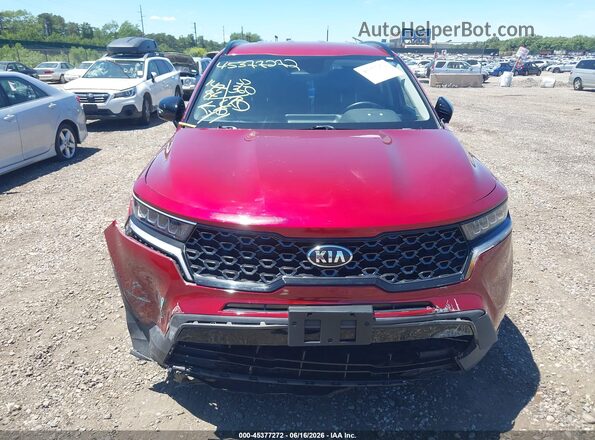 5XYRLDLC2MG021573 2021 KIA SORENTO Red Instrument cluster view
