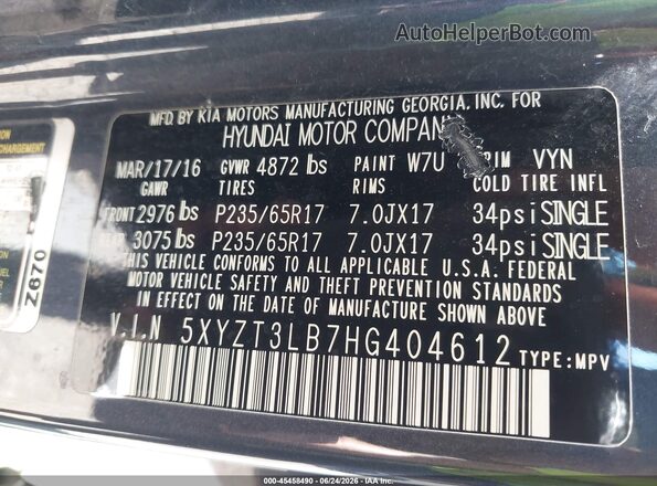 5XYZT3LB7HG404612 2017 HYUNDAI SANTA FE SPORT Blue Շարժիչի բաժամունքի տեսք
