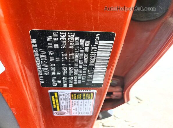 5XYZT3LB9GG334707 2016 HYUNDAI SANTA Orange 