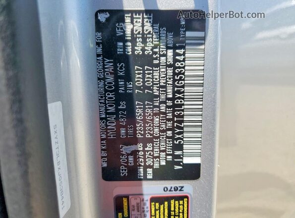 5XYZT3LBXJG538441 2018 HYUNDAI SANTA Silver ძრავის განყოფილების ხედი