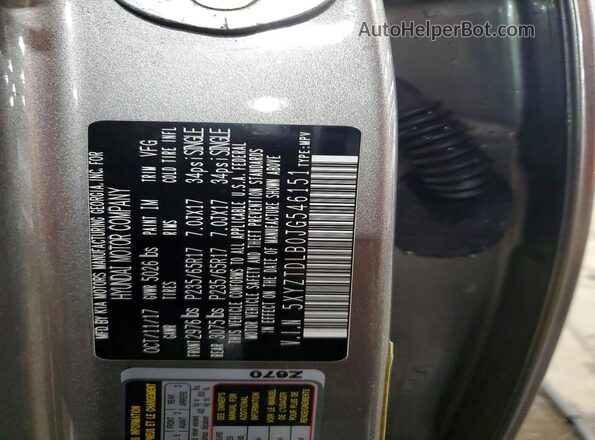 5XYZTDLB0JG546151 2018 HYUNDAI SANTA Серый Вид наклейки с VIN-кодом