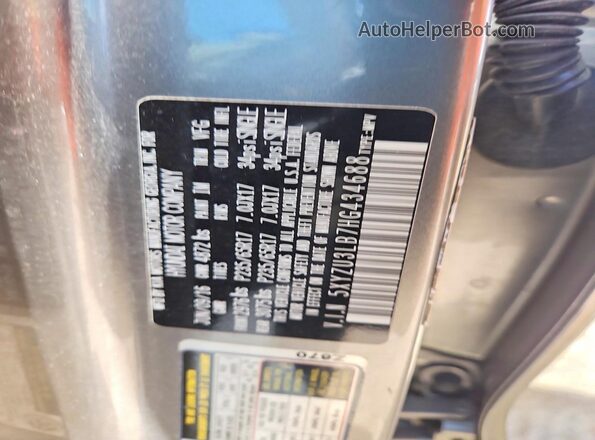 5XYZU3LB7HG434688 2017 HYUNDAI SANTA Серый Вид наклейки с VIN-кодом