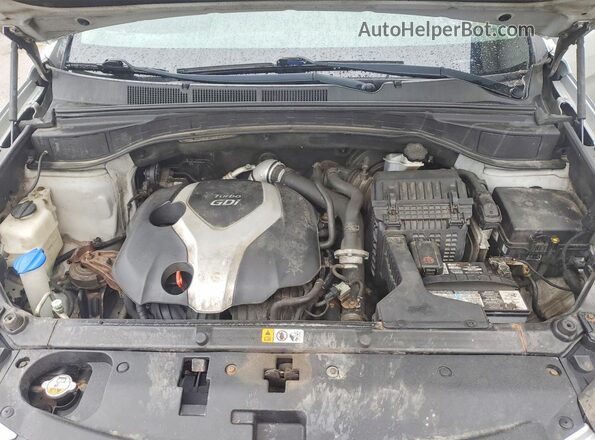 5XYZUDLA5GG366161 2016 HYUNDAI SANTA Silver Widok komory silnika
